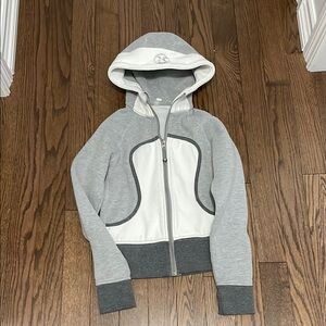 Lululemon Athletica Gray and White Zip-Up Hoodie